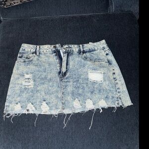 Blue Denim Mini Skirt